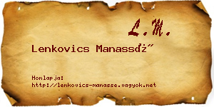 Lenkovics Manassé névjegykártya